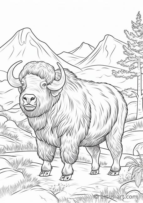 Musk ox Coloring Page For Kids